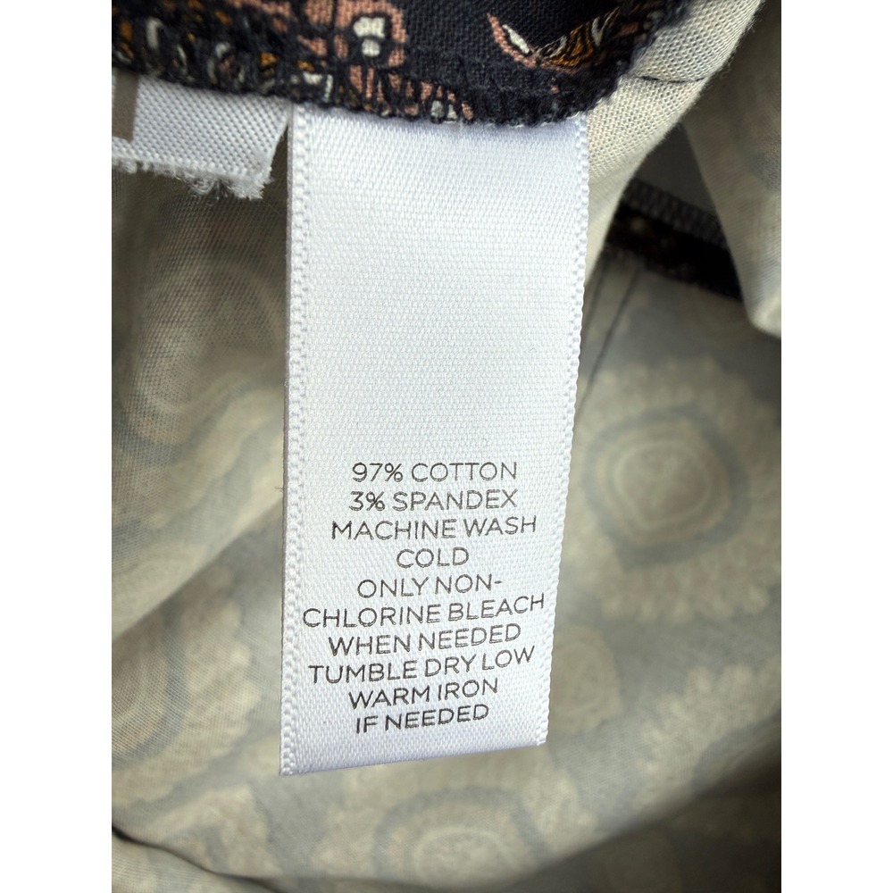 LOFT Womens Black and Brown Medallion Print Cotton Stretch Pencil Skirt Size 10 - Picture 5 of 6